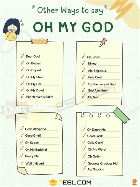 Interesting Ways To Say Oh My God In English Esl