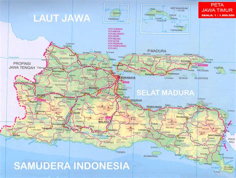 Peta Jawa Timur Lengkap Dengan Nama Kabupaten Dan Kota Tata Ruang