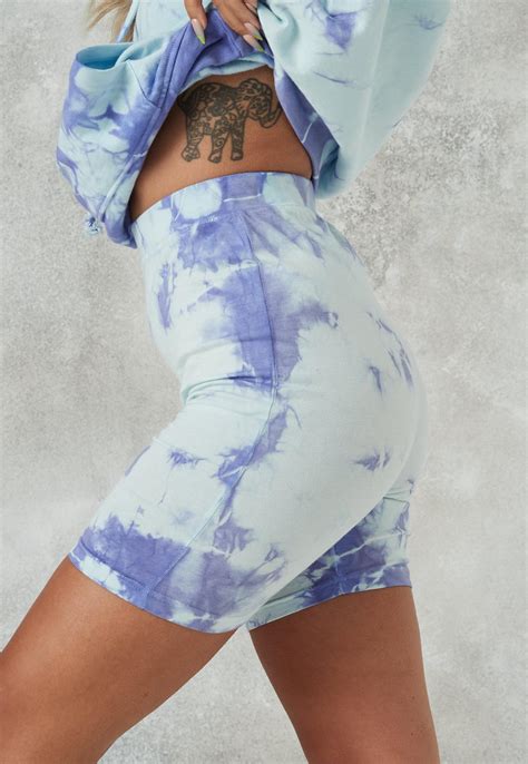 Blue Tie Dye Cycling Shorts Missguided