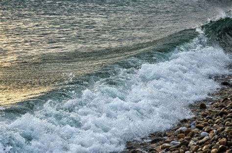 Waves In Seaside Lake Baikal In December Stock Image