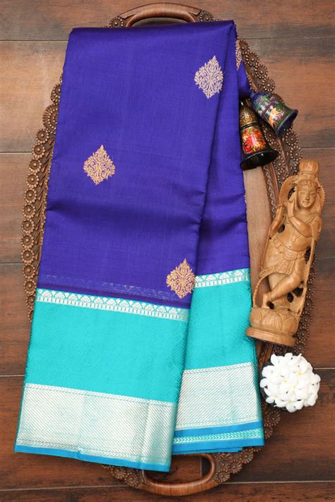 royal blue zari woven kanchipuram kora silk saree pj1932 kora silk sarees saree silk sarees