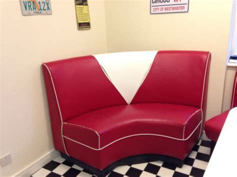 A great addition to any diner or restaurant. American Diner Corner Booth Restaurant Seating Red | eBay ...