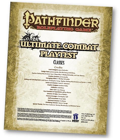 Ultimate Combat Playtest For The Pathfinder Rpg Stargazers World