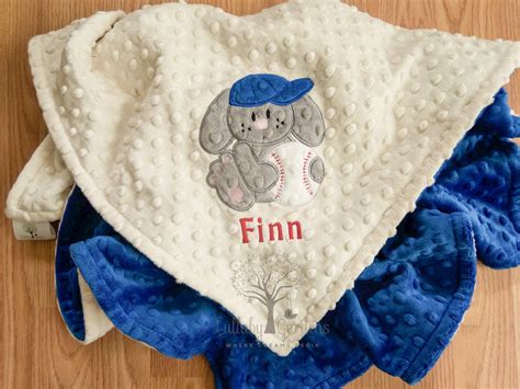 Personalized Minky Baby Blanket Baseball Personalized Minky | Etsy in 2021 | Personalized minky 