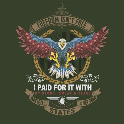 Freedom Isnt Free America Eagle Veteran Design Download Free Vectors