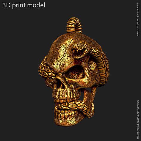 Biker Snake Skull Vol11 Pendant Jewelry 3d Model 3d Printable Cgtrader