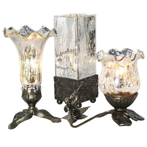 All craft supplies & tools. River of Goods Mercury Glass silver metal Table Lamps (Set ...