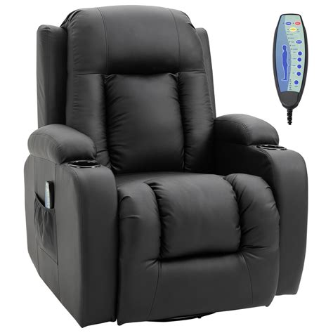 Homcom Luxury Faux Leather Heated Vibrating Massage Recliner Chair With