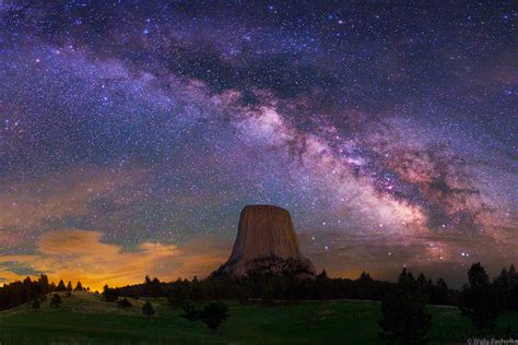 Milky Way Over Devils Tower Devils Tower Wyoming Wally Pacholka