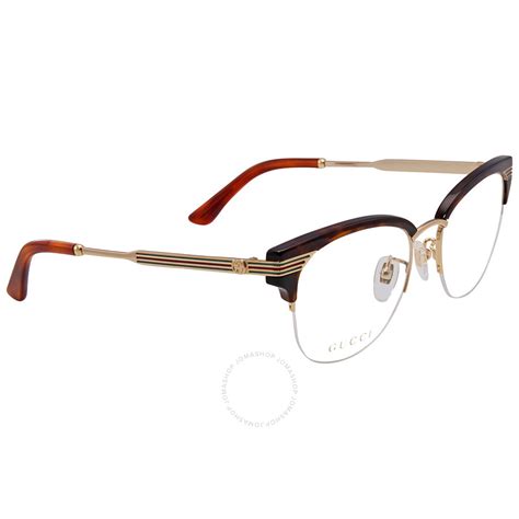gucci ladies tortoise oval eyeglass frames gg0201o 002 50 889652093512 eyeglasses jomashop