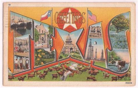 Texas Postcard Large Letter Postcard Greetings Etsy Vintage