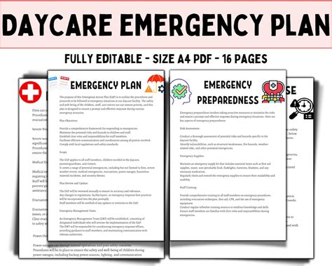 Daycare Emergency Plan Childcare Emergency Plan Template Emergency