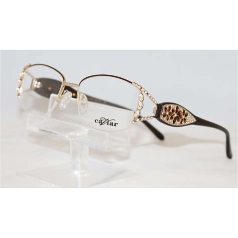 caviar m5596 gold brown with austrian crystals eyeglasses