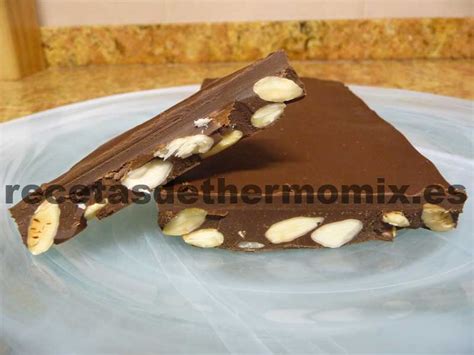 Turrón de chocolate con almendras en Thermomix RecetasDeThermomix es