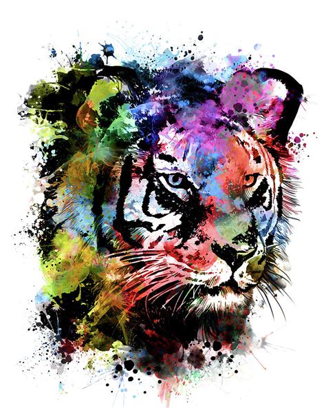 Tiger Expression Face Digital Art By Bekim M Pixels