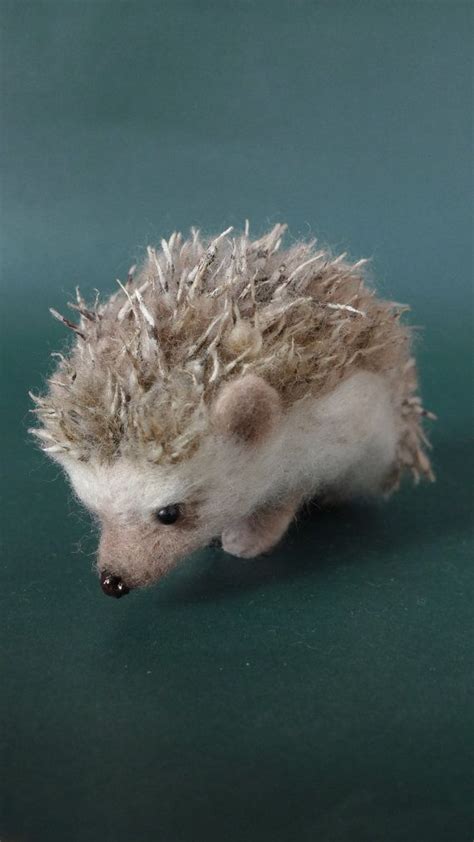 Needle Felted Hedgehog 10 Cm Long Size By Dollmofee Creations