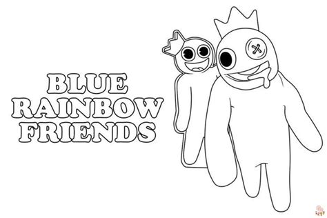 Blue From Rainbow Friends Coloring Pages Oh La De