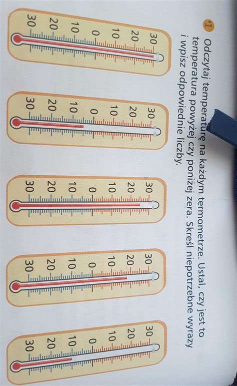 Odczytaj Temperatur Na Ka Dym Termometrze Ustal Czy Jest