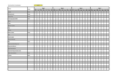 Chore Chart For Adults Templates The Chart