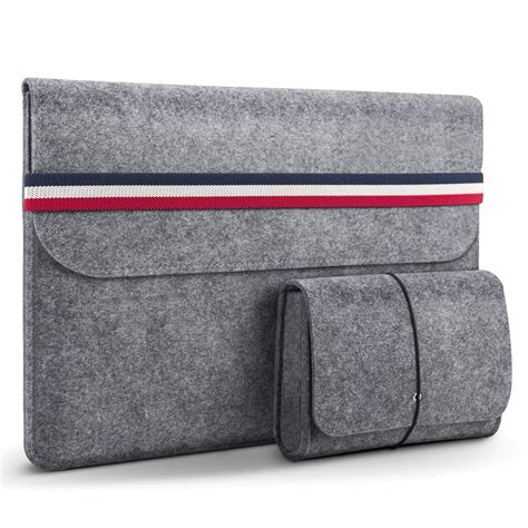 133 Inch Laptop Sleeve In Light Grey Strap Style Homiee