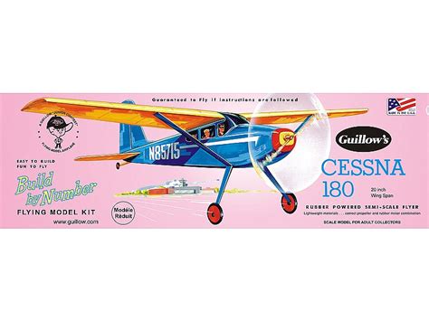 Cessna 180 508mm Wingspan Flying Model Balsa Aircraft Kit From Guillows