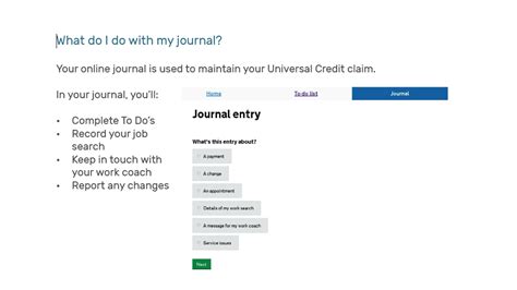 How To Use My Universal Credit Journal The Basics Peerup