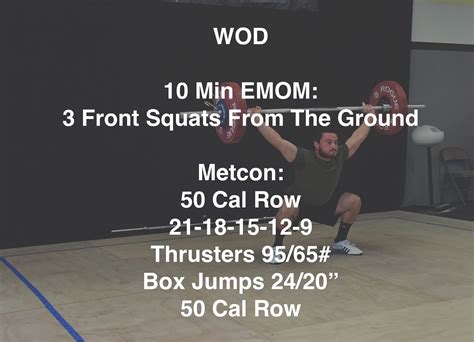 Todays Wod Crossfit Wod Metcon Thrusters Workout Fit Fitness