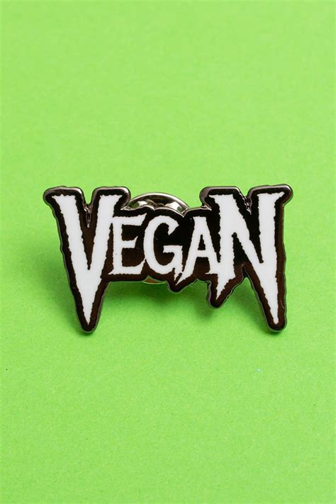 Metal Vegan Enamel Pin Shock Store