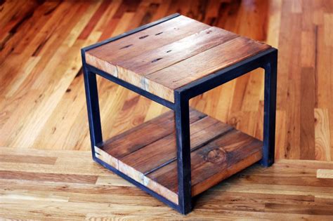 The café is located at the the strand kota damansara. Custom Made Reclaimed Wood, Steel Side Table | Metal ...