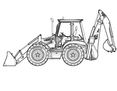 Coloriage Pelleteuse Gratuit à Imprimer