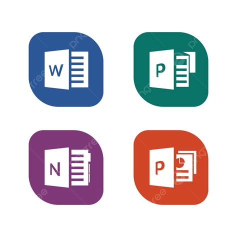 Paquete De Iconos De Microsoft Office Diseño Vectorial Png Oficina De