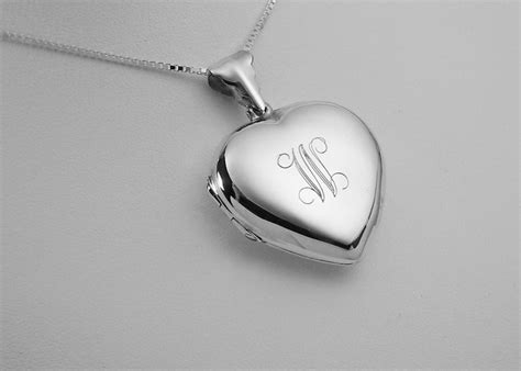 Custom Engraved Locket Personalized Sterling Silver Large Etsy