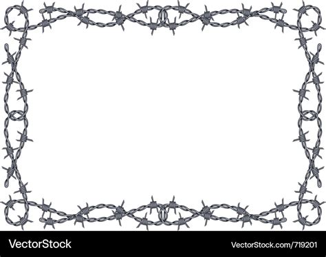 Barbed Wire Frame Royalty Free Vector Image VectorStock
