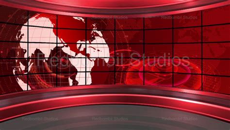 News 19 Broadcast Tv Studio Green Screen Background Loopable Green