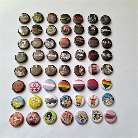 Inch Pins Buttons Make Your Own Set Choose Pins Etsy UK