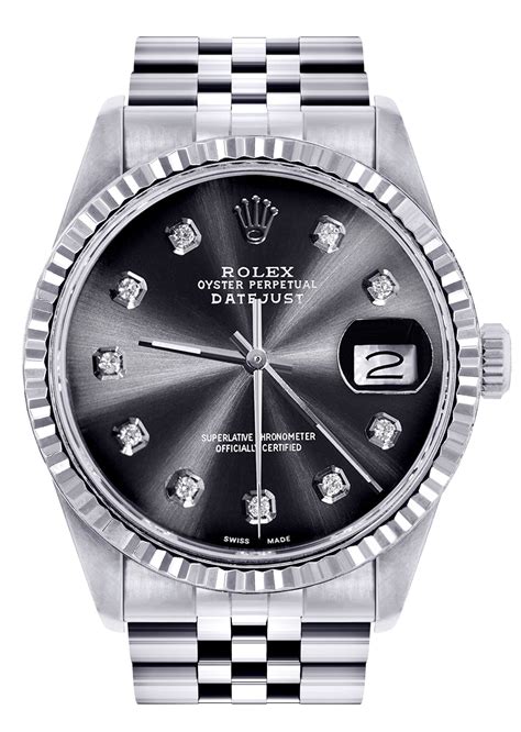 Mens Rolex Datejust Watch 16200 36mm Chrome Dial Jubilee Band