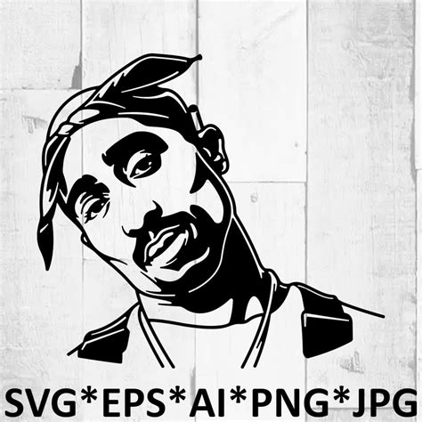 2pac Svg Cutting Files 9 Rapper Digital Clip Art Tupac Etsy