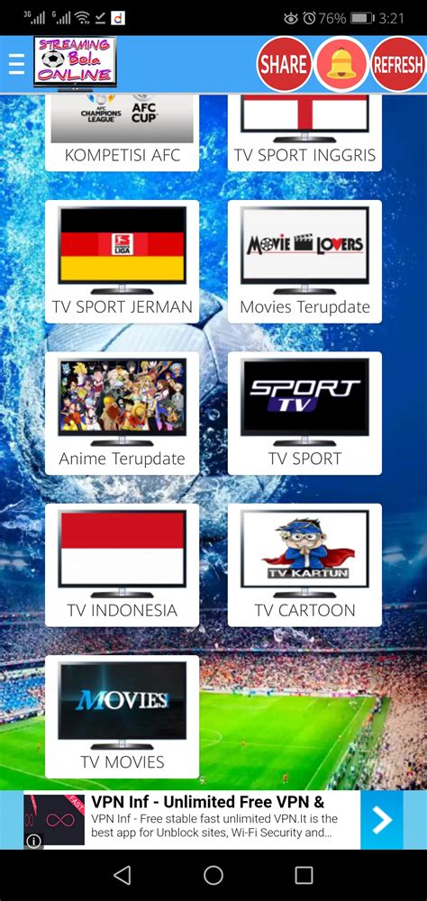 streaming bola gratis android