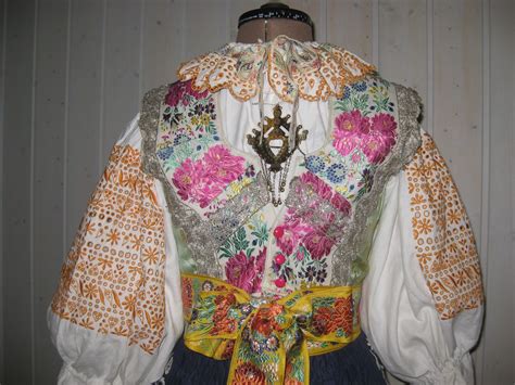 vintage slovak folk costume slovakia piestany kroj embroidered blouse vest folk costume