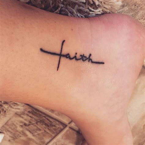 Faith can be best represented by the faith tattoo on the wrist region of a girl. Faith tattoo that looks like a cross | Simple tattoos for women, Tattoos for women, Faith tattoo