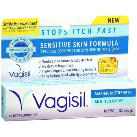 Vagisil Anti Itch Creme Maximum Strength Sensitive Skin Formula 1 OZ
