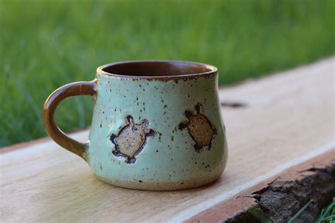 Coffee Mug Ceramic Turtle Mug Handmade Pottery Etsy
