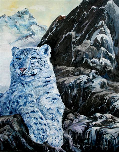Snow Leopard Painting By Sherry Shipley