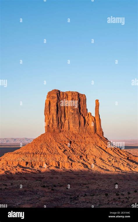 The West Mitten Rock Formation At Sunset In Monument Valley Navajo