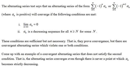 Solved The Alternating Series Test Says That An Alternating