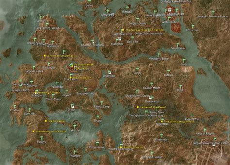 The Witcher Wild Hunt Full Map Of Velen Region Quest Location Tips