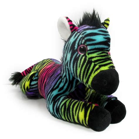 Plush Toy 19l Floppy Rainbow Zebra