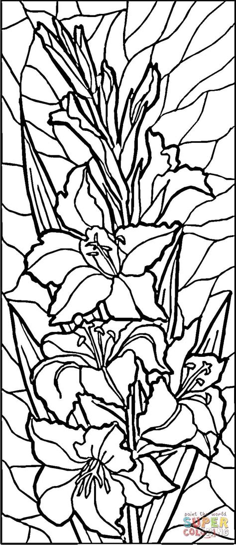 What to do with stained glass coloring pages? Stained Glass Lilies Coloring Online | Super Coloring