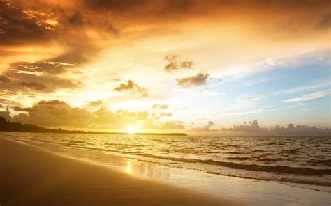 Nature Landscape Sky Sand Sea Beach Sunset Wallpaper 2560x1600