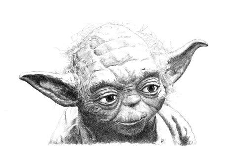 Yoda Pencil Drawing Etsy In 2021 Star Wars Drawings Yoda Drawing